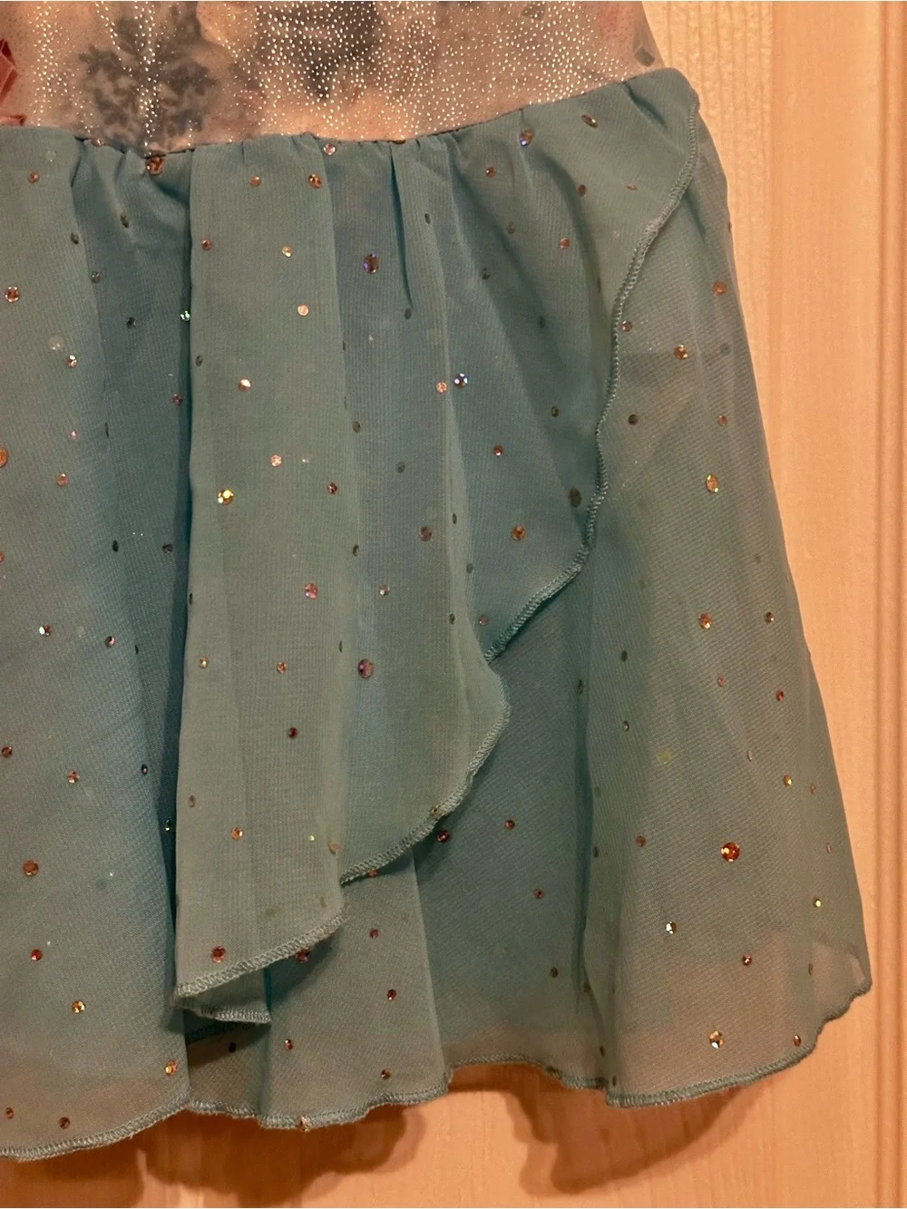 Arshiner Girls' Sparkle Snowflake Leotard/Skating Dress - Light Blue